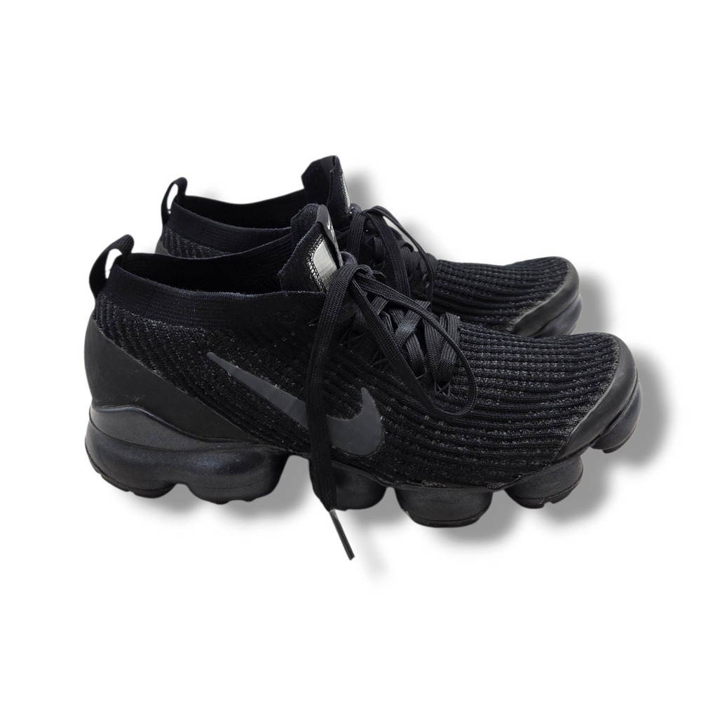 Nike Air VaporMax Flyknit 3 Sneakers Mens 9 Triple Black AJ6900-004 Running